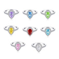 Cubic Zirconia 925 Sterling Silver Rhodium Plated Luxury Engagement Wedding Rings for Women Anniversary Gift