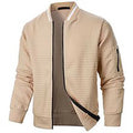 OEM Custom Logo Embroidery Men's Plaid Solid Color Cardigan Sweater Men's Zipper Stand Collar Sweater Jacket