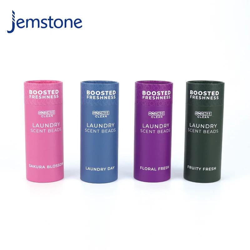Custom Recyclable logo luxury Kraft Cardboard Laundry Scent Beads Cylinder Packaging Bath Salt Paper Tube