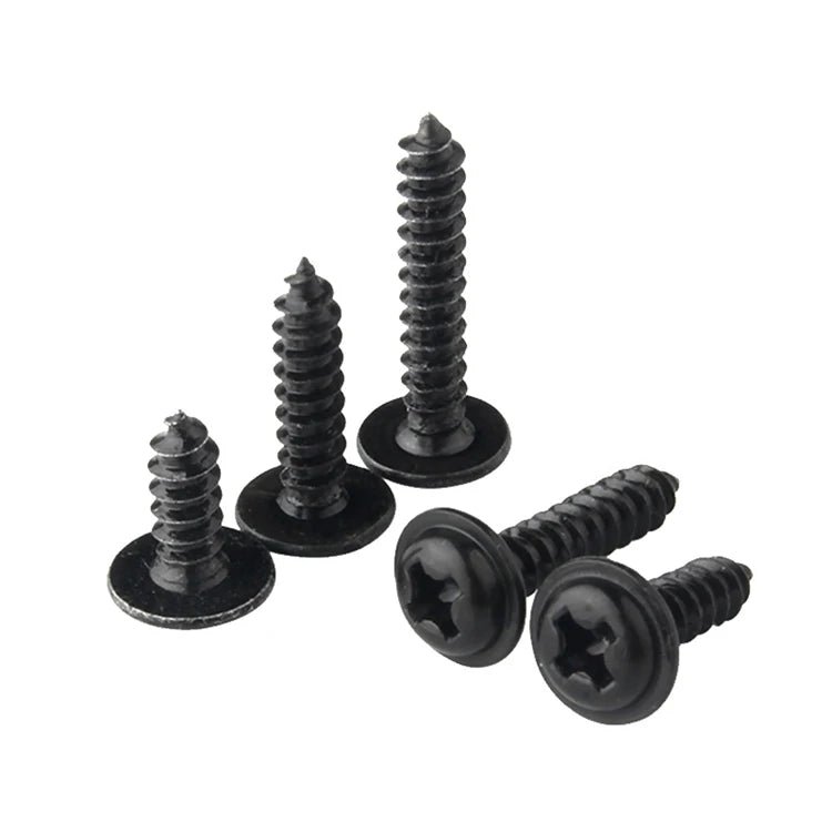 M2 M2.3 M2.5 M2.6 M3 M3.5 M4 M5 Black Wafer Head Self Tapping Screws Phillips Button Truss Head Screws