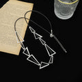 TongLing European Vintage Long Sweater Necklace Female Triangle Charm Necklace for Daily Life