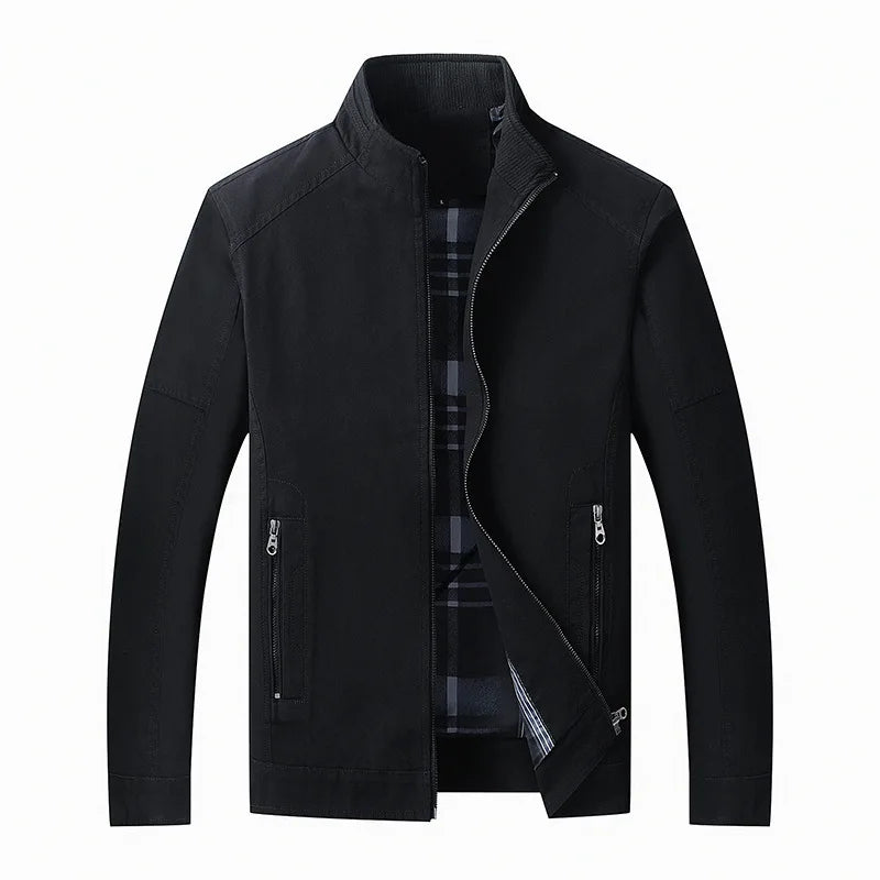 Bangladesh China Factory Price Men's Korean Style Stand Collar Jacket Cotton Zipper Casual Jacket Autumn Jacket Outerwear Jacket