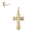 FJ Fallon Fashion Jewelry Catholic Maltese Cross Pendant Plated in 14K Gold Brass Based