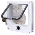 Quiet 4 Way Locking Magnetic Pet Door for Dogs and Cats Interior and Exterior with Durable Flap Door