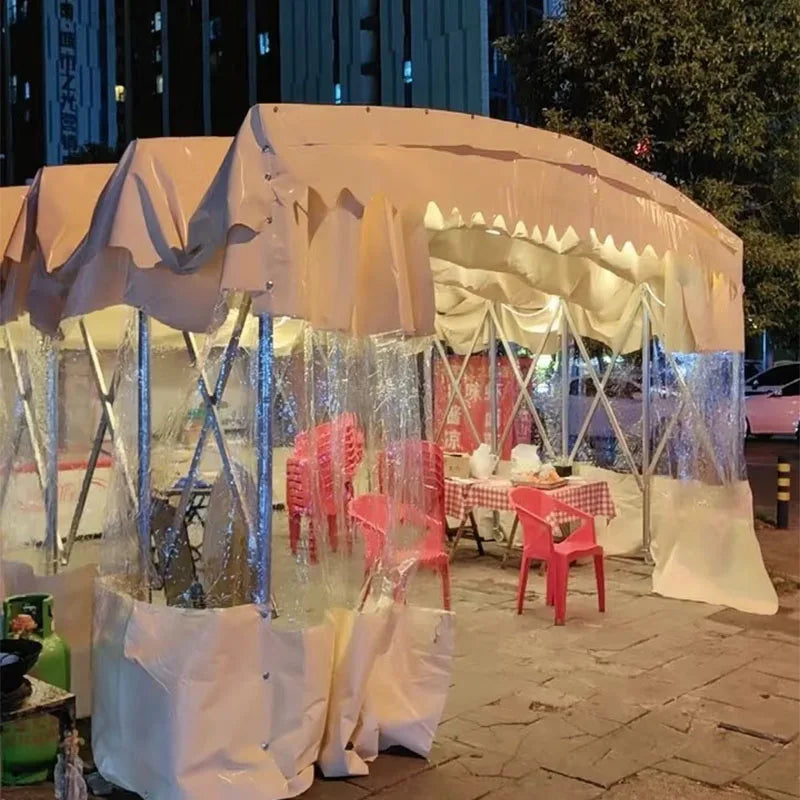 Large Mobile Retractable Push Pull Sunshade Canopy Waterproof Sliding Tent for Warehouse Garage Outdoor Restaurant Use High Fire