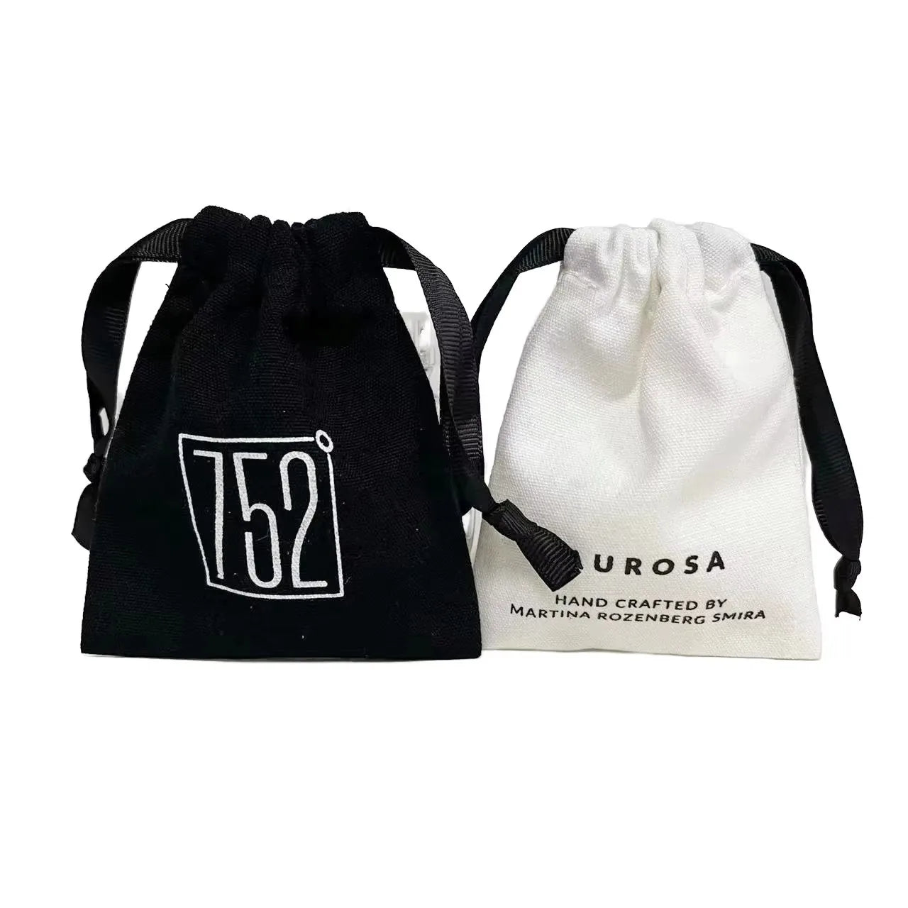 New Model Customized Recyclable Cotton Drawstring Bag with Custom Logo for Earrings
