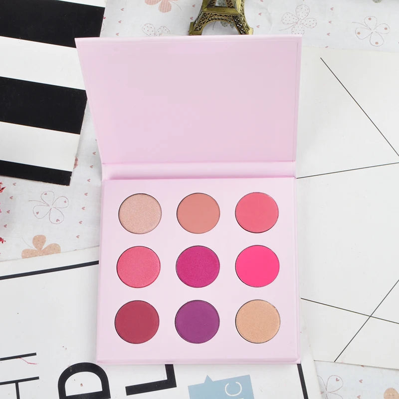 Matte Loose Pigment Eye Shadow Custom 9 Color Glitter Eyeshadow Palette