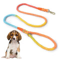 Custom Macrame Paracord Pastel Color Round Handgrip Woven Handmade Gradient Color Nylon Dog Leash 6 Foot Rope Hand Made