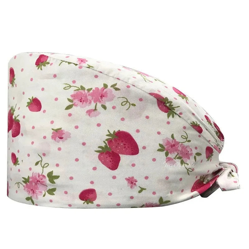 Professional Nurse Hat Adjustable Scrub Caps for Women Men - 2 Mask Attachment Buttons Scrub Caps MegaBDM