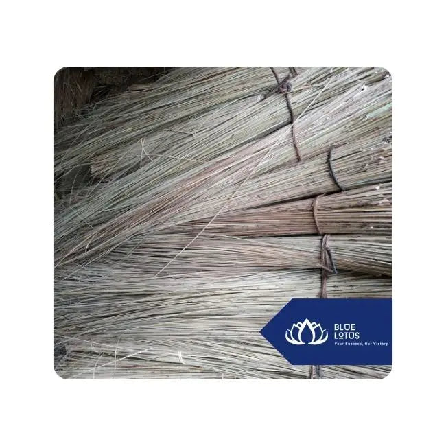 Long-handle yellow coconut broom with flexible yet durable head for all types of flooring From Blue Lotus Vietnam