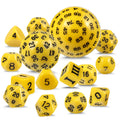 D3-D100 Acrylic Polyhedral D&D Dice Set 16mm Size 100-Sided RPG Dice Collection with 15 Pieces (D3-D20 & More)