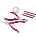 Professional Hair Extension & Beading Tool Kit Remove Plier Set for beads (4 Piece) I Link Micro Ring Loop Needle
