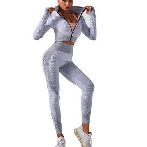 New Arrival Custom Solid Color Women's Yoga Set 2-Piece Breathable Quick Dry Elastic Waist Gym Fitness Wear Wholesale
