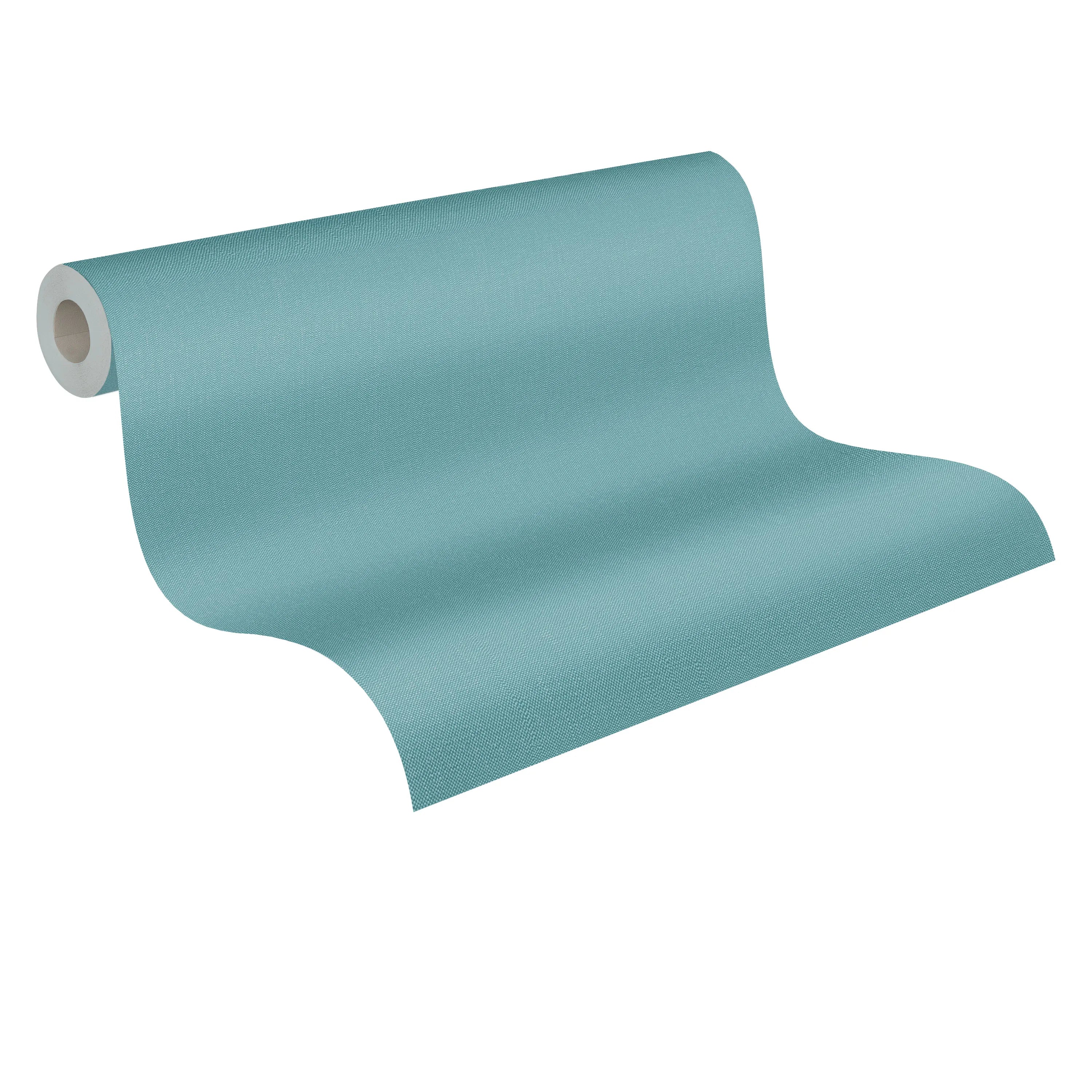 Made in Germany - Wallpaper rolls Solid Plain Blue Turquoise - Non Woven Vinyl - Wallpaper Structure for Walls - 1005 x 053 m