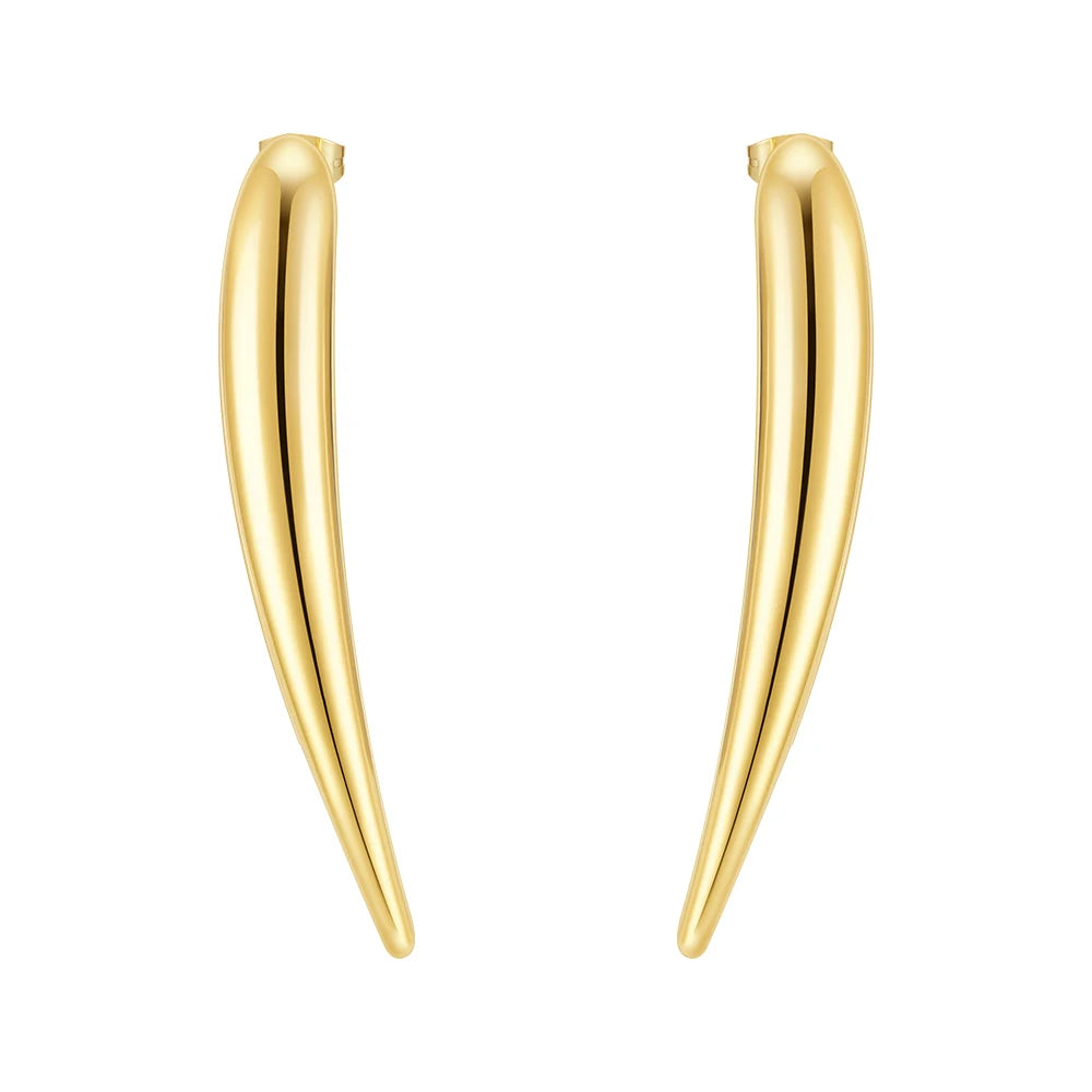 Latest 18K Gold Plated Brass Jewelry Large Geometric Long Water Drop Drop Earrings Chunky Punk for Woman Earrings E241645
