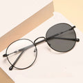 Custom Logo Fashion Alloy Computer Glasses Frames Round Anti Blue Light Photochromic Glasses  Men Women
