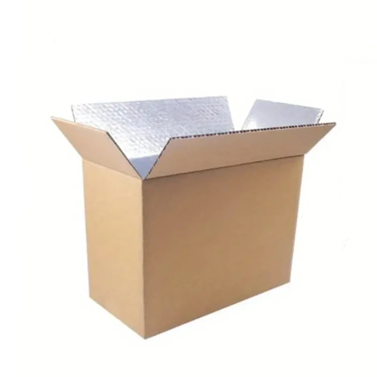 XJY Custom  Eco-friendly Packaging Frozen Food Thermal Insulated Shipping Printing logo Aluminum Delivery Paper  Box