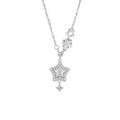 Fashion and classic Zircon star pendant necklace 999 Sterling Silver