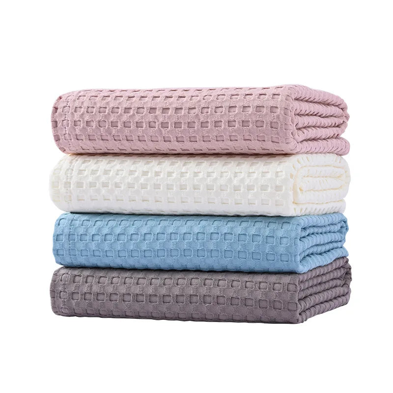 100% Cotton Waffle Weave Thermal Blankets & Throws Eco-Friendly Four Seasons Use Super Soft Baby Blanket Customizable