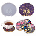 Crystal Resin Drop Glue Irregular Coaster Exploding Head Glasses Girl Coffee coaster Mirror Mold for DIY Handmade