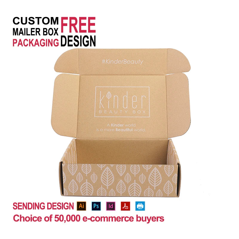 Custom Kraft Packaging Box Paper E-Commerce Mailer Box Durable & Eco-Friendly Corrugated Cardboard  Kraft Packaging Box
