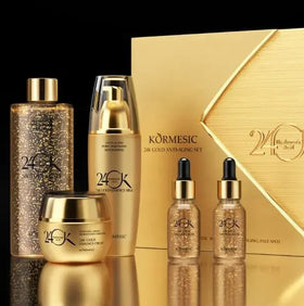 KORMESIC OEM ODM Beauty Customize Professional Gift Set Anti Aging Whitening Natural 24k Gold Skin Care Set