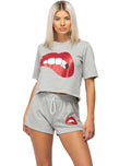 Women's Summer Casual Outdoor Workout Tennis Sports Wear Knee-Length Short Sleeve Top Logo Waist 2-Piece Tennis Skirt Yoga Set
