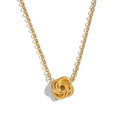 Stainless Steel Knot Pendant Necklace 18K Gold Plated Minimalist Twisted Knot Chain Necklace Women Fashion Jewelry MegaBDM