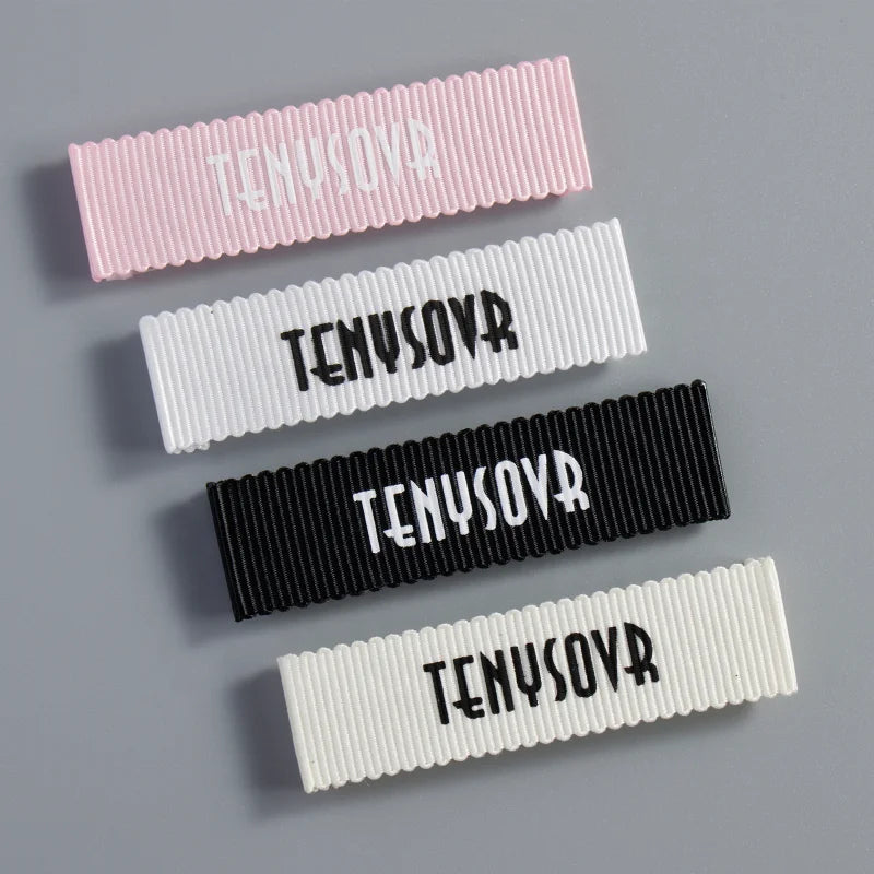 Wholesales Custom Private Garment Brand Logo Satin Woven Printing T Shirt Sewing Name Cotton Cloth Labels Clothing Tag