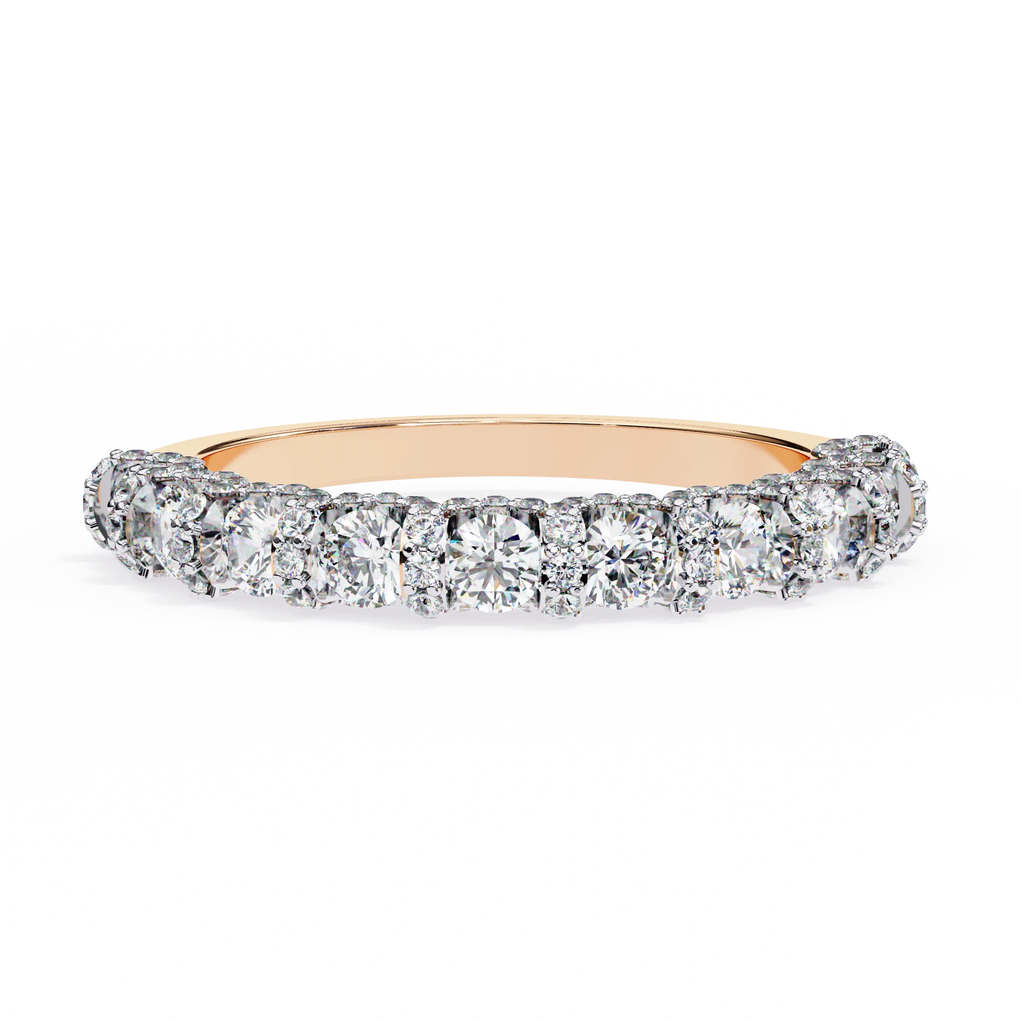 Crown Wedding Ring 18K Solid Gold Round Diamond Ring Minimalist Wedding Ring Stacking Ring Valentines Day Gift for Her