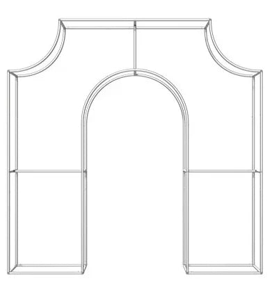 3D Triumphe Party Backdrop Stand Triumphal Backdrop for Birthday Wedding Baby Shower Party Event Photo Booth Background