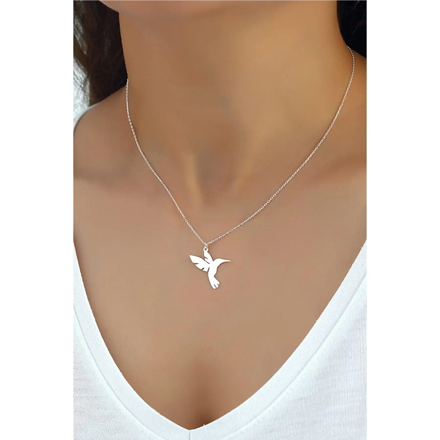 Azuris 925 Sterling Silver Bee Bird Necklace Turkey Origin