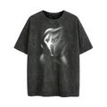 Custom Vintage Washed Black Oversized 100% Cotton Men's T-Shirts Blank Silk Screen Printing Drop Shoulder Heavyweight Worsted