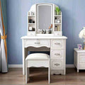 European Style Dressing Table Luxury Vanity Desk Dresser LED Light Makeup Dressing Table with Mirror