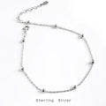 GP Personalized Satellite Anklet Sterling Silver 925 Platinum Plated Beaded Anklets Bracelets Permanent Jewelry Chains Wholesale