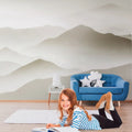 Made in Germany Photo Wallpaper Murals Mountains Beige White Non Woven Vinyl Wall Mural Landscape for Hotel Bulk - 371 x 280 m
