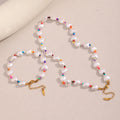 Dreamshow Acrylic Heart Beaded Jewelry Fashion Chain Necklace Colorful Jewelry Set Stainless Steel Necklace
