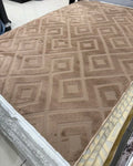 Luxury Jacquard Area Rug Jacquard Geometric Bath Mat Pattern Non-Slip Rug Plush Fleece Modern Style Machine Made Jute Backing