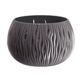 Prosperplast BOWL SANDY plastic bowl WITH reservoir in Anthracite color 16.1 (height) x 23.8 (width) x 23.8 (depth) cms