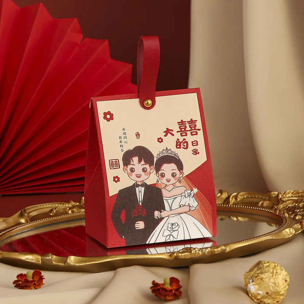 JUXINDA Festive High-End Wedding Candy Box Handheld Floral Candy Box Engagement Candy Storage Box Candy Gift Box.