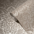 Made Germany Luxury Non Woven Glass Beads Damask Bronze Brown Wash-Resistant Light Resistant Wallpaper Rolls Living Room Kitchen