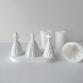3D Wedding Dress Silicone Mold Diy Aromatherapy Candle Making Supplies Handmade Soap Plaster Resin Cake Decoration Baking Tools