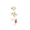 CANNER 3pcs/Set Colored Diamonds Simple S925 Sterling Silver Geometric Zircon Women'S Stud Earrings for Girls MegaBDM