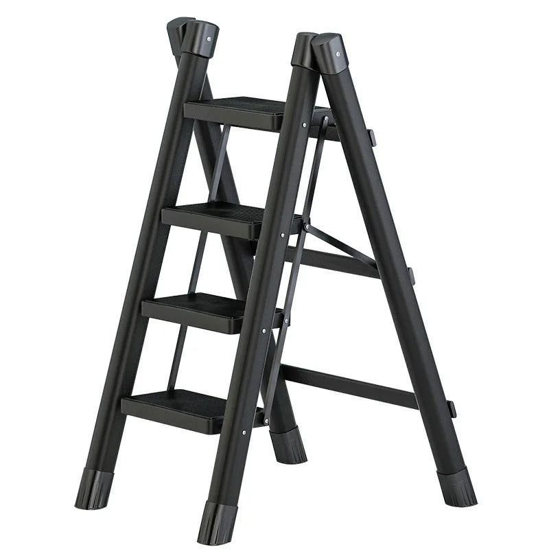 Hot Selling Three-layer Mobile Folding Metal Ladder Stools with 150kg Load Capacity for Home Use