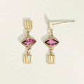 LOZRUNVE Original Hot Selling Jewelry Silver 925 Texture Sun Ruby Marquise Drop Fashion Earring