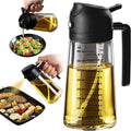 470ml Glass Olive Oil Sprayer for Cooking 2-in-1 Oil Dispenser & Spray Bottle for Air Fryer Salad BBQ Baking Kitchen Gadgets