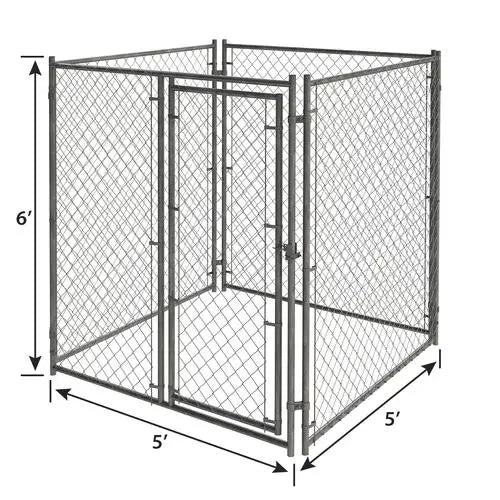 Lockable Single Door Dog Kennel Metal Pet Playpen with Zipper Closure Animal Pattern House Durable Metal Wire Material MegaBDM