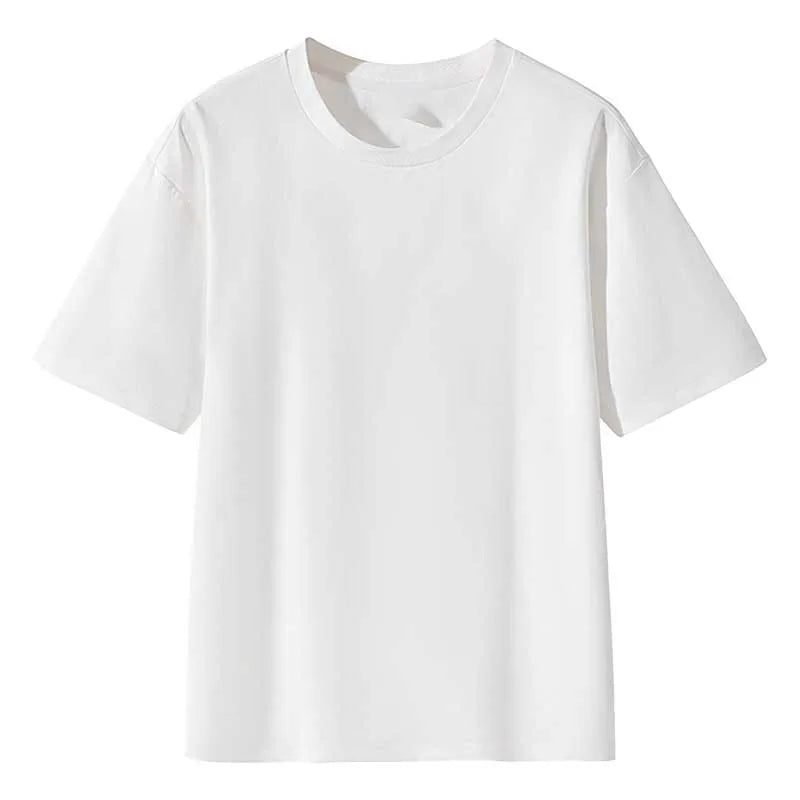 OEM Custom Print Logo Design Cotton Quick-drying Casual Solid Color Cool Breathable Short Sleeve Loose Round Neck T Shirt