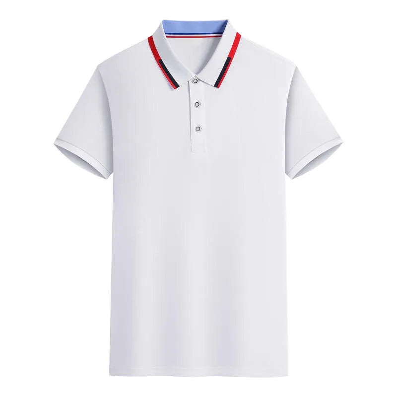 OEM custom logo embroidery printed design High-end POLO shirt short-sleeved corporate ice silk work clothes polo-shirt MegaBDM