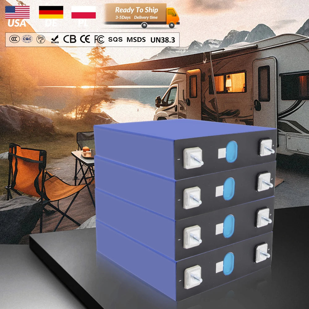 EVE Double Hole Stud Soft Busbar and Grade a EVE 3.2V Cells Lifepo4 280Ah Battery Brand New LF280K 304ah 230ah Batteries MegaBDM